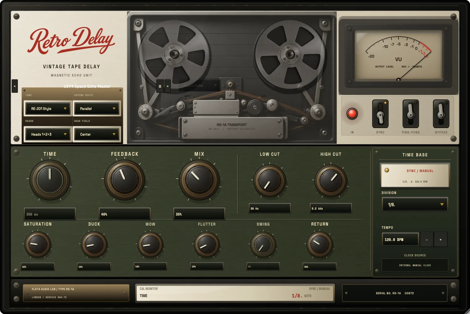 The Retro Delay plugin interface